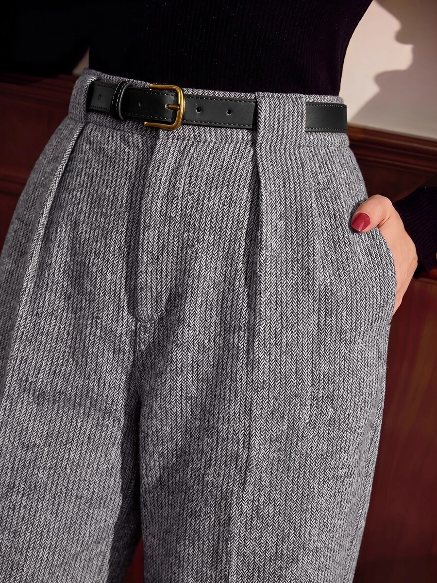 Pantalon long vintamour vintage élégant femme — boutons