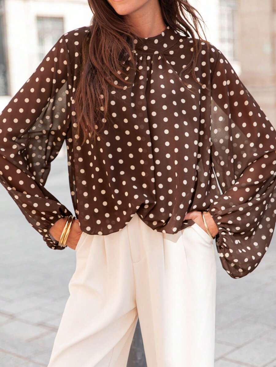 Chemise casual large femme — col montant