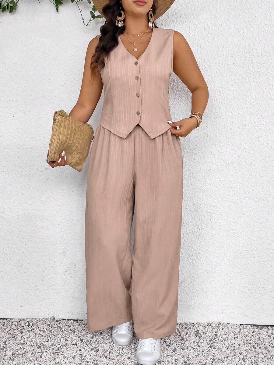 Gilet uni casual femme — col en V