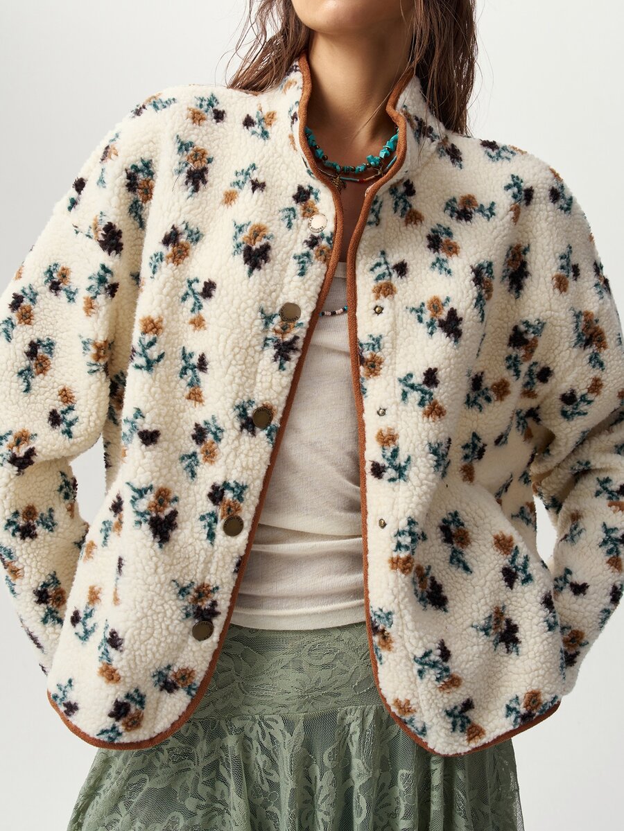Veste courte bohemela manches longues femme — col rond